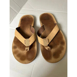 Reef Mens 13 Leather thong Flip Flops sandals